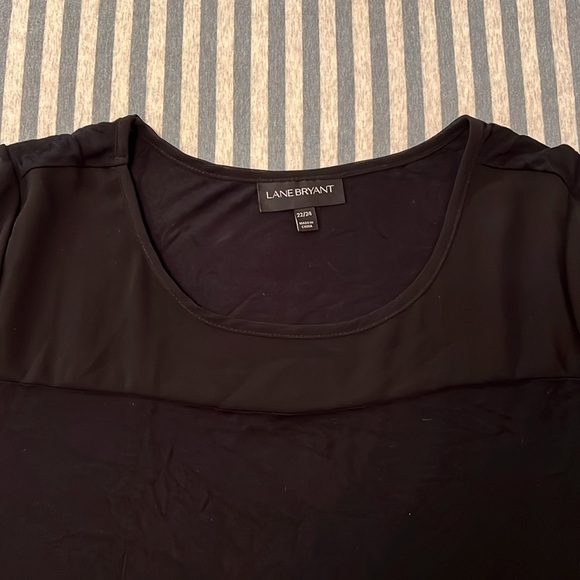 Lane Bryant Black short-sleeved blouse 22/24 - Picture 2 of 8
